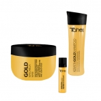 Маска, шампунь та емульсія Tahe Keratin Botanic Gold для пошкодженого волосся